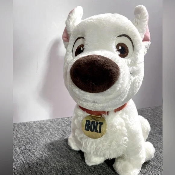 Disney Bolt Sitting Down Dog Red Collar Plush Stuffed Toy Disney Store  Exclusive